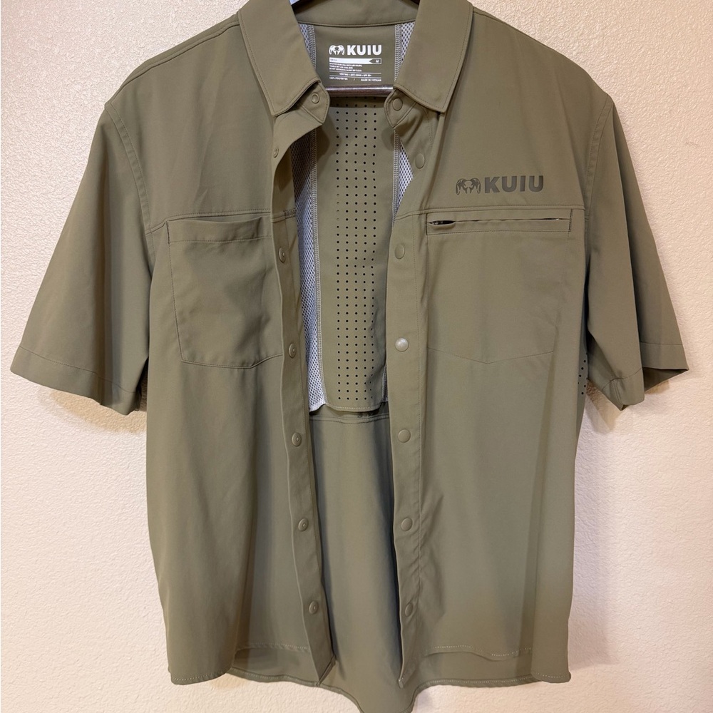 KUIU Olive Green Short Sleeve Button Shirt